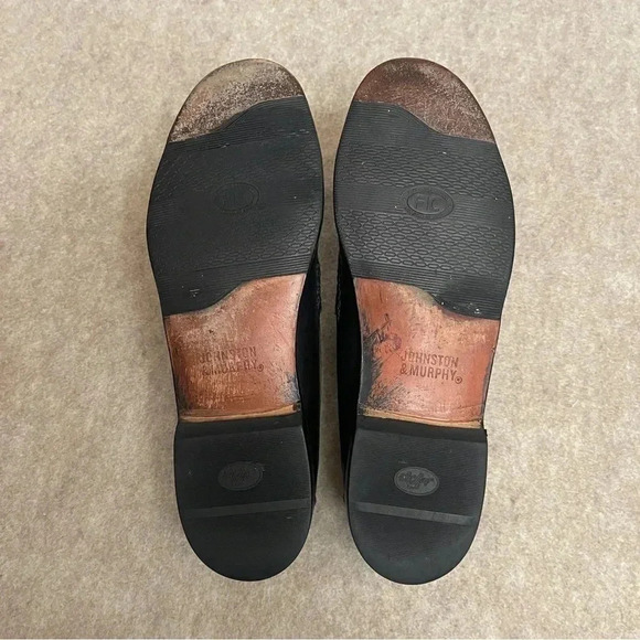Johnston & Murphy Black Brown Leather Tassel Slip On Loafers Mens size 10.5M - Picture 5 of 10